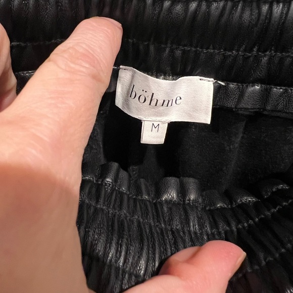 Bohme Sahara Vegan Faux Leather Women’s Black Jogger Pants Size Medium - Picture 9 of 15